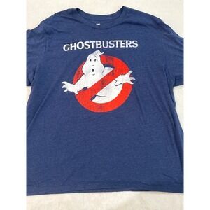 Mad Engine Ghostbusters Graphic T-Shirt Mens 4XLT Blue Heather Distressed Logo